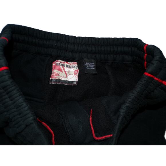 Vtg Y2k School of Hard Knocks Joggers Sweatpants XL Black red Baggy Dice Hip-Hop - Picture 9 of 14